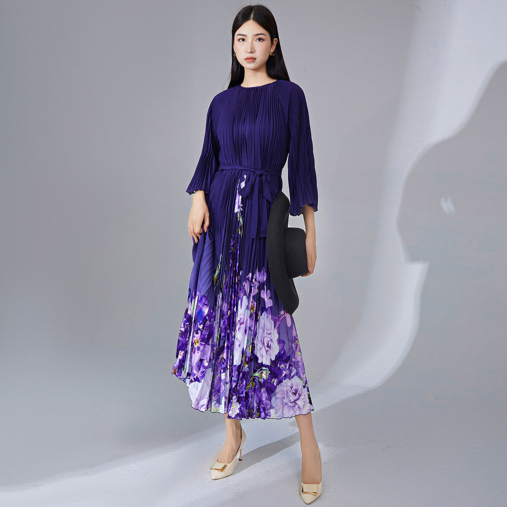 2025 High-end pleated dress women's temperament elegant pleated skirt long high-end sense New Popular trade women's clothing foundry