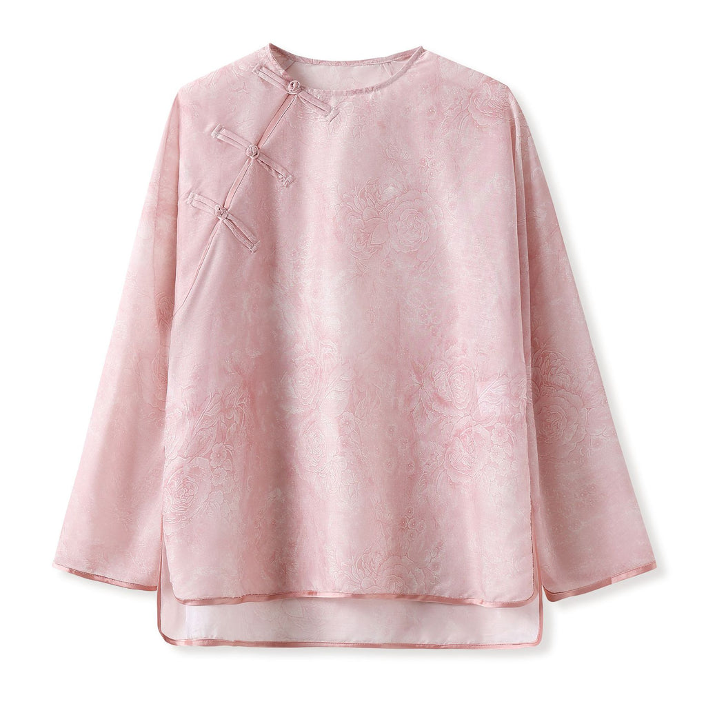 New Chinese style embroidered shirt base 2025 spring new breathable high-end temperament long-sleeved top M3070