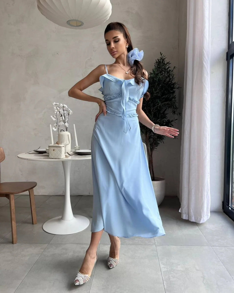 Spice Girls  Summer New Fairy Wind Fungus Edge Suspender  Pure Desire Dress ins Wind