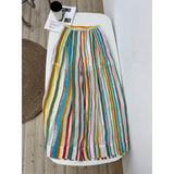 spring and summer fixed dyeing high-count thin cool dopamine rainbow striped pants straight wide-leg trousers women
