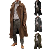 2025 Popular, , autumn and winter new men's long woolen coat super long knee coat