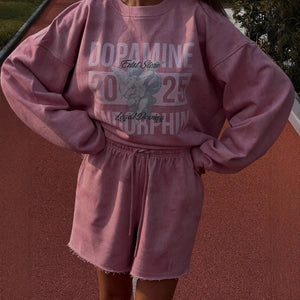 new New n retro street loose sweater set women's ins wind lazy wind sweater two-piece set