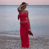 GOOSUDU 2025 suit skirt sequined suspender suit long skirt