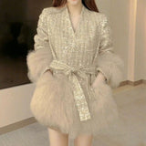2025 Spot high-end Popular style small fragrant jacket sequined rich daughter gold light luxury women's clothing popular autumn and winter