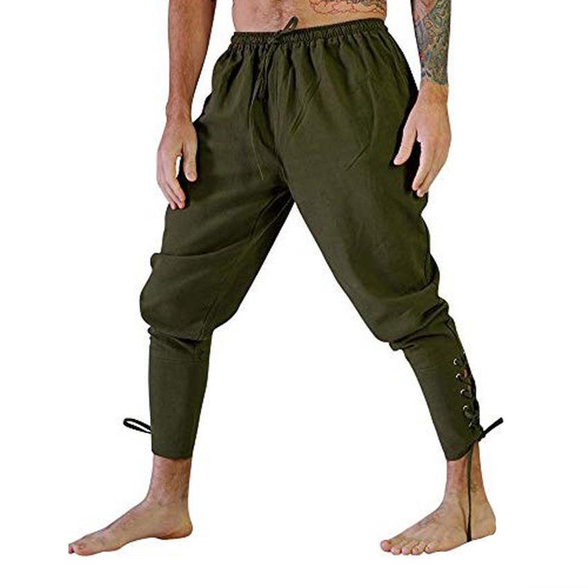 GOOSUDU Men's Casual Pants New  Casual Pants Summer Trousers Ankle Strap Pants Medieval Pirate Ship Pants
