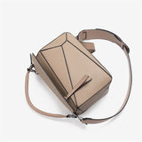 2025 popular new handbag geometric splicing pillow bag lychee pattern messenger bag fashionable and lightweight large-capacity doctor bag