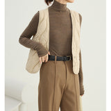 2025 Down jacket liner, women's coat with light and thin thermal vest inside, bottom close-fitting V-neck close-fitting vest wear