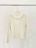 2025 ES MODISH spring new product girls must-have artifact slim and thin pile collar backless Tencel knitted sweater