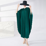 2025 hot-selling dress women's design sense loose bat sleeve long one-piece dress 2025 Popular trade women's pleated skirt
