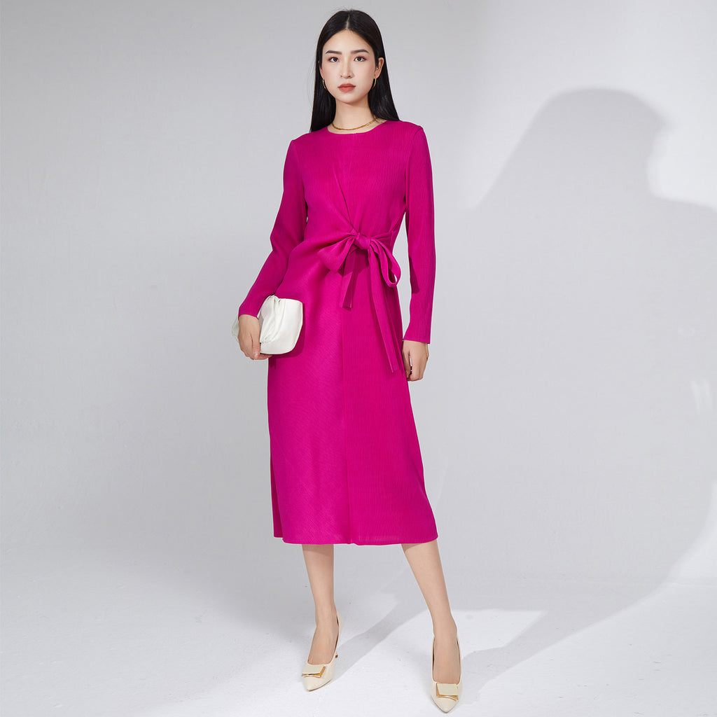 2025 High-end temperament skirt women's clothing spring and autumn new design pleated dress women's medium and long high-end