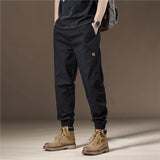 GOOSUDU American Style Overalls Men's Summer Pure Color All-Matching Casual Pants Loose Tactical Pants Men Trendy Brands Mid Waist Ankle-Tied Trousers