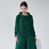 2025 Hot trade large-size women's top covers the stomach and looks thin, high-end  batman shirt pleated loose long-sleeved t-shirt women