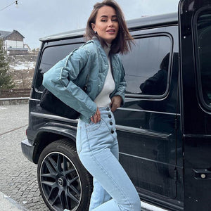 GOOSUDU New 2025 fashion short cotton jacket women's ins wind autumn and winter new coat cotton-padded clothes women's casual and thin