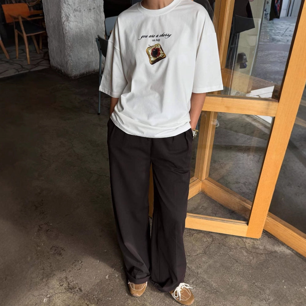 New  summer fashion n women's clothing new n simple short-sleeved printing basic simple T-shirt