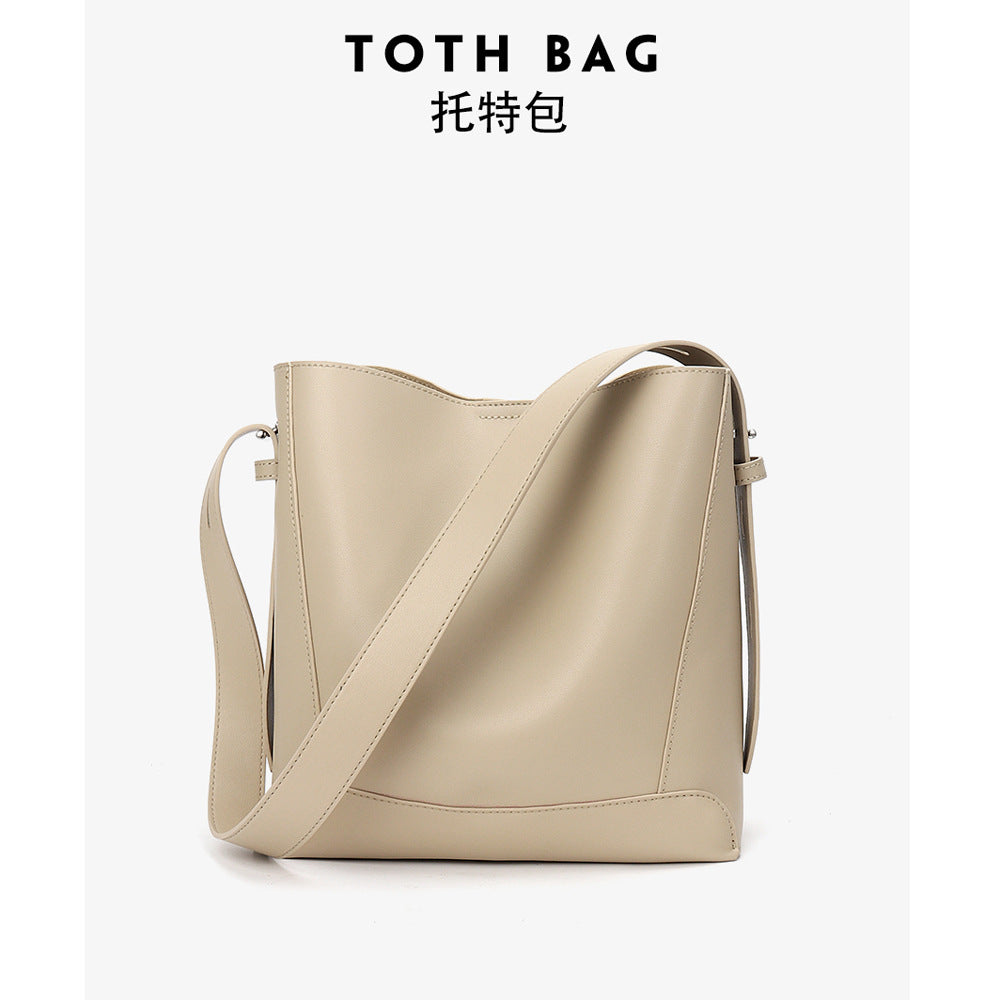 GOOSUDU Bag Crossbody Women's Summer All-Matching High-Grade Exquisite Women's Bag Genuine Leather Shoulder Large Capacity Commuter Bucket Bag