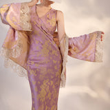 New national style new Chinese silk dress women's niche design temperament high-end V-neck long dress M5083
