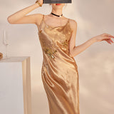 National style, celebrity style, fashion sequin suspender dress, women's high-end fashion sense, acetate hip skirt M6086
