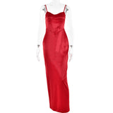 2025 wish summer hot new sexy trend V-neck suspender backless splicing split dress long dress