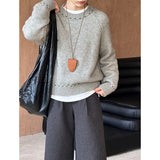 2025 popular autumn and winter new Korean version design round neck long sleeve loose versatile knitted sweater 1015-1