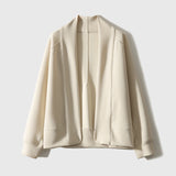 2025 Stand-cut silhouette air cotton short jacket, buckle-free open cotton elastic black and white, baseball jersey short spring women's clothing