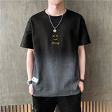 GOOSUDU Short Sleeve T-shirt Men's Summer Fashion Brand Gradient Smiley Face Summer Half Sleeve All-Matching T-shirt Men's Thin Summer Wear