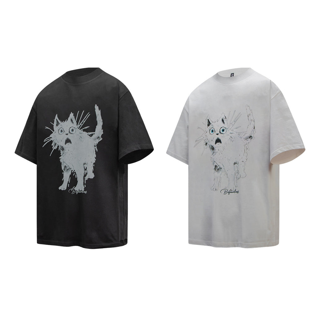 2025 6105 2025n Street 2025 Summer Pattern Printing Design Men's Loose Premium Crew Neck Short Sleeve T-Shirt