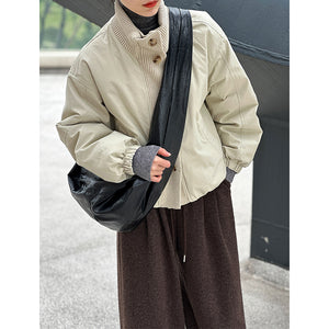 2025 popular winter new Korean retro temperament loose white duck down zipper down jacket 999-1