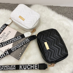 Factory Supply Women's Printing Shoulder Girdle Crossbody Small Square Bag 202 Foreign Trade Bag Women's Korean-Style Wave Pattern Embroidered Bag