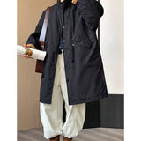 2025 popular winter new padded jacket retro versatile lapel breasted knee long warm cotton clothes F365