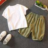 Boys Suit Dinosaur Printed T-shirt Shorts Two-Piece Summer Clothes Breathable Children Suit High Quality in Stock Wholesale
