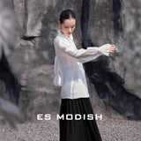 2025 ES MODISH Spring New Product Premium Versatile Loose Casual Shirt National Style Design Shirt Shirt Girls