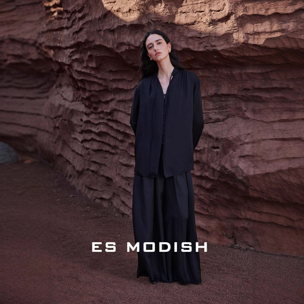 2025 ES MODISH Spring New Product National Style Niche Button Loose Casual Girls Long Sleeve Shirt (with Collar Rope)