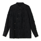 2025 spring new burnt flower new Chinese style diagonal placket buckle design sense loose temperament shirt N1012