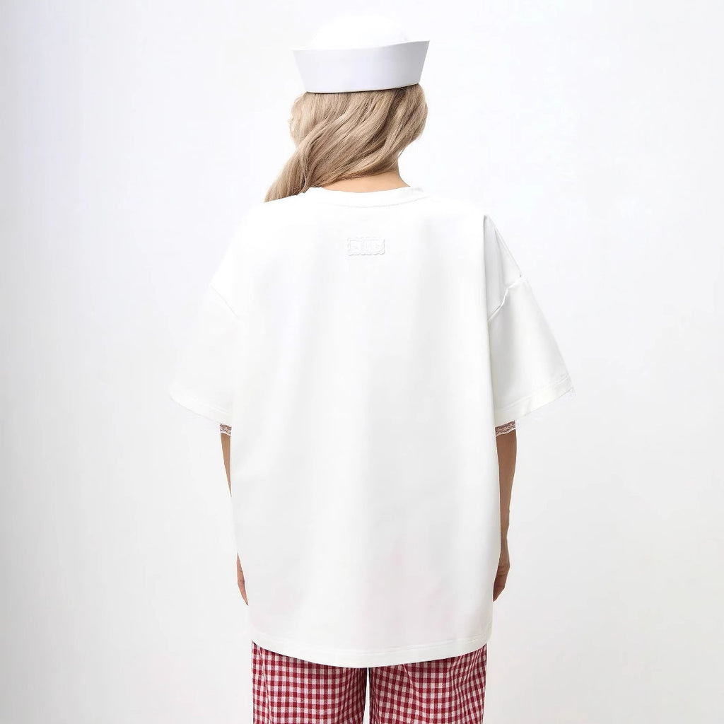 Popular and   Spice Girls ins Wind Tide Brand Loose Heavy Cotton Short Sleeve Summer Design Sense Niche Half Sleeve T-Shirt