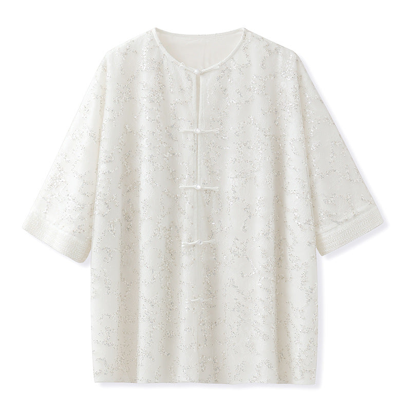 noble daughter touching silk new Chinese embroidery beads temperament salt heavy industry embroidery light mature wind jacket M6110