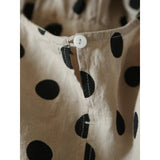 autumn new elegant  medium and long loose five-quarter sleeve polka dot dress literary tower skirt A-shaped skirt