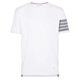 GOOSUDU TB Yarn-Dyed Four-Bar Stripes Fashion Brand Half Sleeve Cotton Summer round Neck Short Sleeves T-shirt Men's Casual All-Match Fashion
