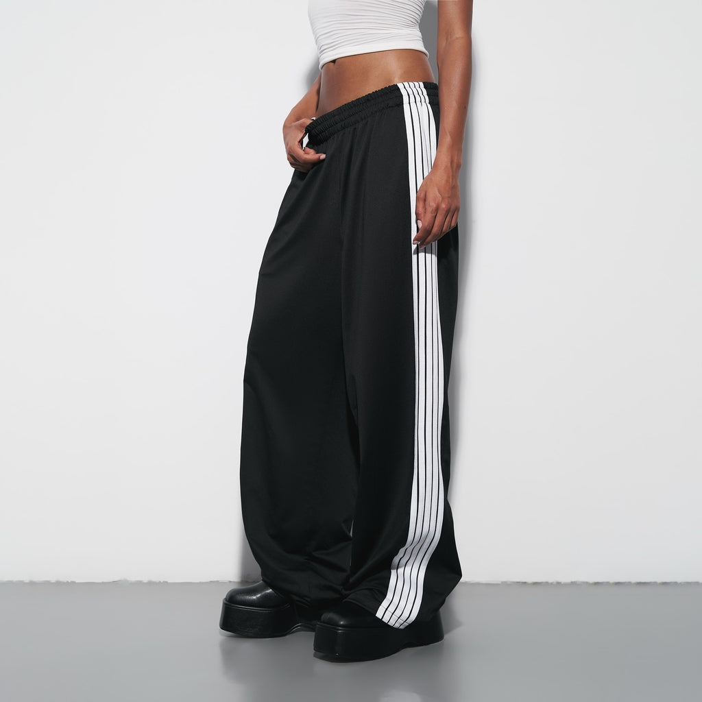 striped lazy casual pants casual pants summer women's high loose fashion tightening trousers ins style