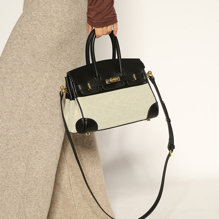 GOOSUDU 2025 Autumn and winter new linen mini platinum bag, high-end fashion, simple and versatile, portable single shoulder oblique span temperament women's bag
