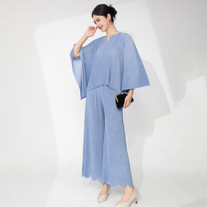 2025 Casual Suit Women's Summer Women's Clothing Large Size Loose Irregular T-Shirt Top Casual Straight Pants Two-piece Set