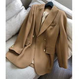 2025 Worsted wool small suit  spring new casual suit jacket women's versatile, spring and autumn slim women's clothing