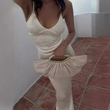GOOSUDU 2025 suit skirt sequined suspender suit long skirt