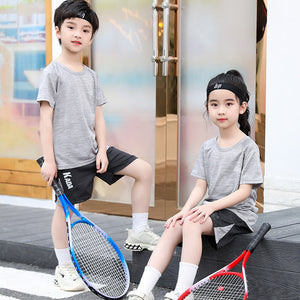 Summer Children's Short-Sleeved Suit T-shirt Boys and Girls Sportswear Thin Quick Drying Clothes Medium and Large Children's Shorts Two-Piece Set