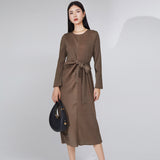 2025 High-end temperament skirt women's clothing spring and autumn new design pleated dress women's medium and long high-end