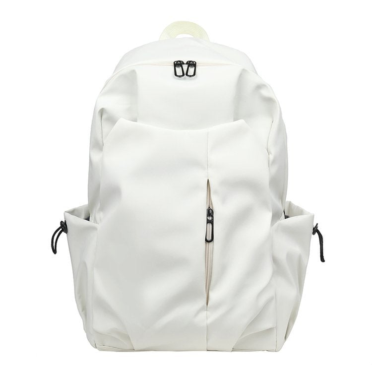 Simple Trendy Schoolbag  Large Capacity Student Backpack Korean Men and Women Solid Color Cross-Border Travel Backpack
