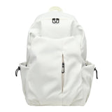 Simple Trendy Schoolbag  Large Capacity Student Backpack Korean Men and Women Solid Color Cross-Border Travel Backpack