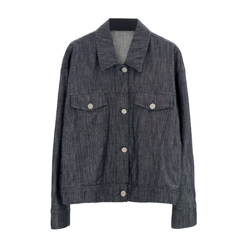 2025 ES MODISH spring new product real shot n simple retro jacket old money style versatile casual denim jacket