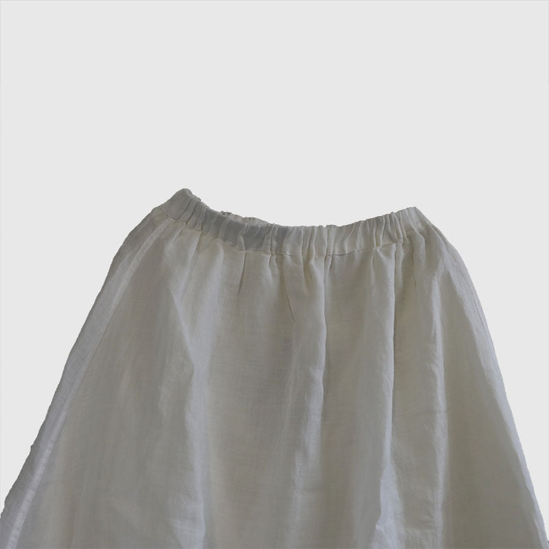 Shan Qian Nianyi, simple and atmospheric solid color women's medium and long skirt literary ramie double-layer skirt in spring and autumn