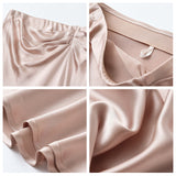 Spring new retro pinch pleated design sense acetic acid fishtail long skirt temperament advanced thin skirt women N1019