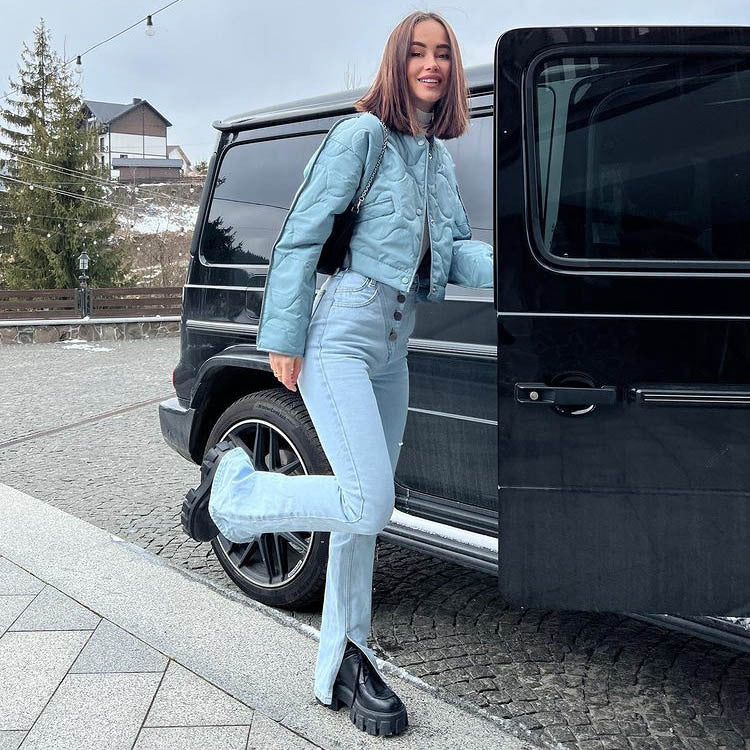 GOOSUDU New 2025 fashion short cotton jacket women's ins wind autumn and winter new coat cotton-padded clothes women's casual and thin